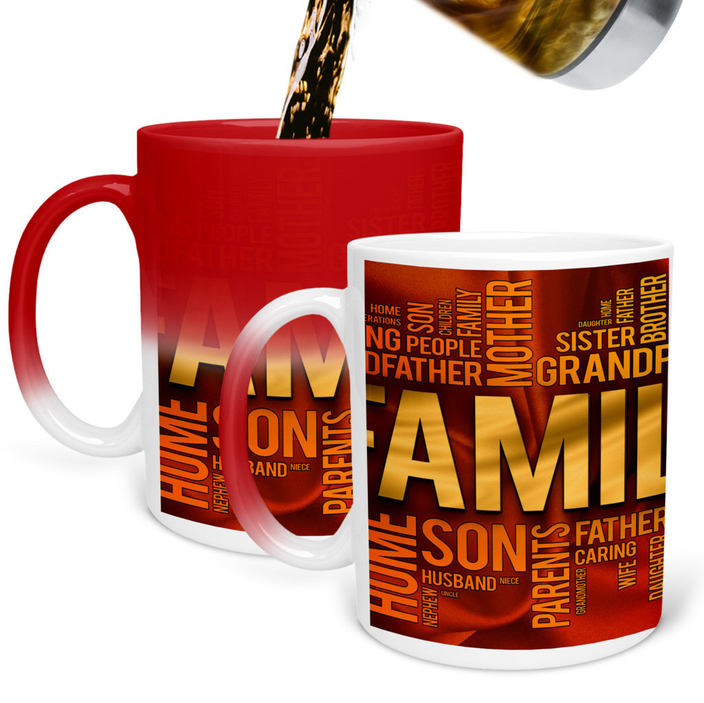 Printed Ceramic Coffee Mug | Relatives | Family |325 Ml. 